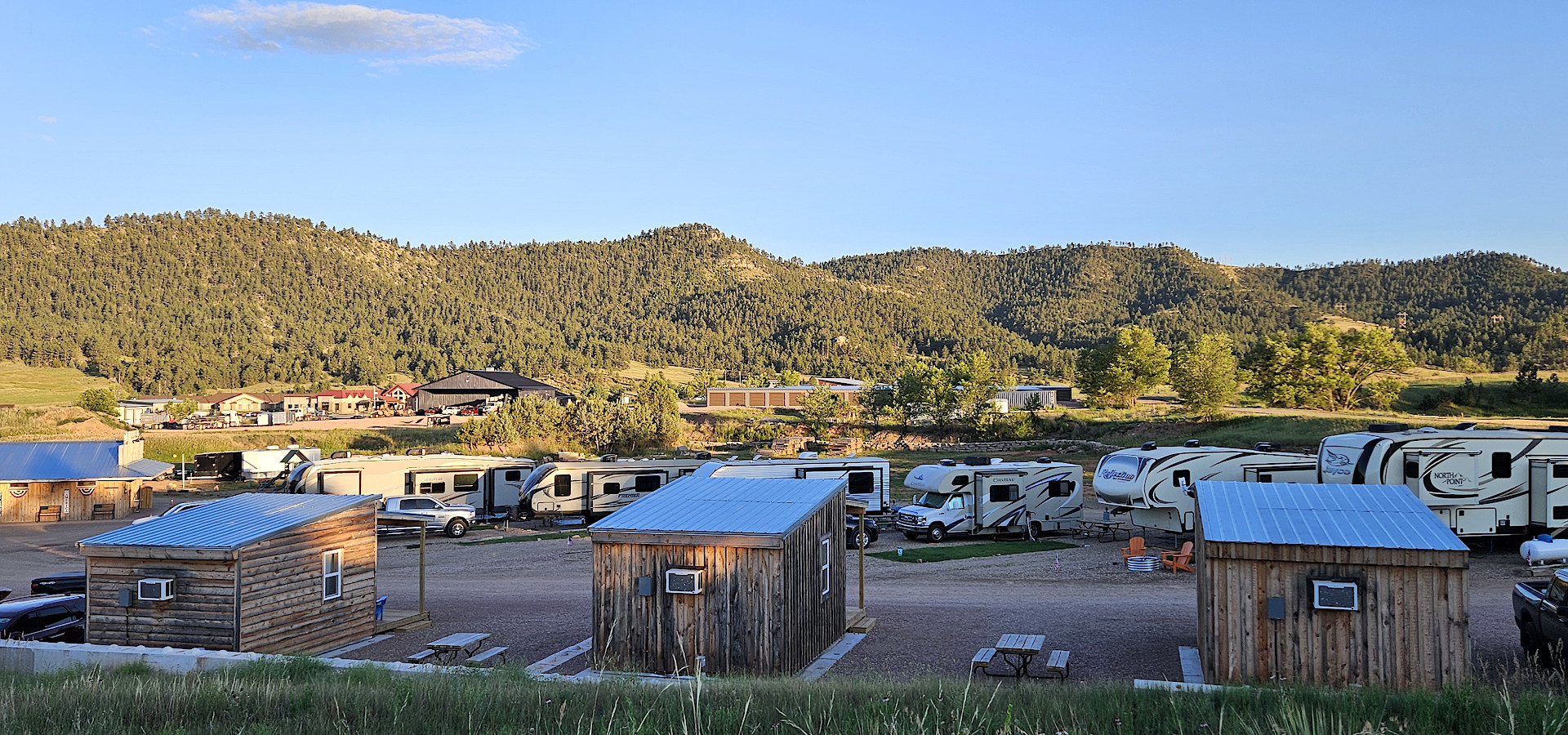 View of campground and mountain