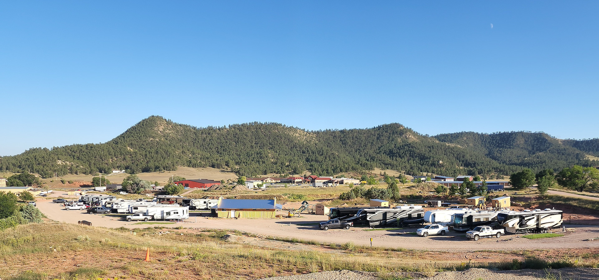View of campground and mountain